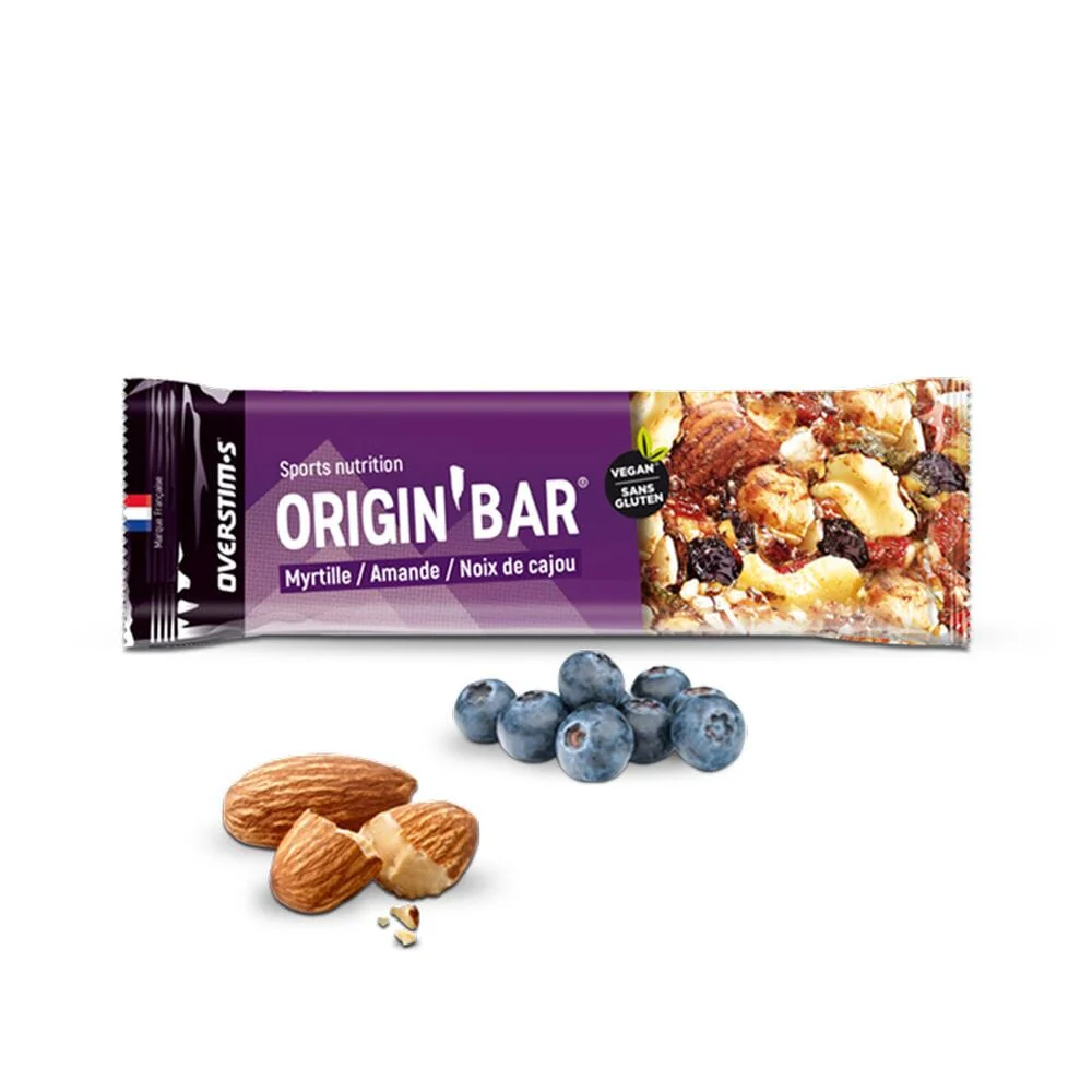 OVERSTIM.s Organic E-Bar Vegan Energy Bar | Flavor - Blueberries, Almonds | Gluten Free | 1 bar
