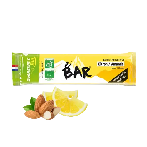 OVERSTIM.s Organic E-Bar Vegan Energy Bar | Flavor - Organic Lemon Almond | 1 bar